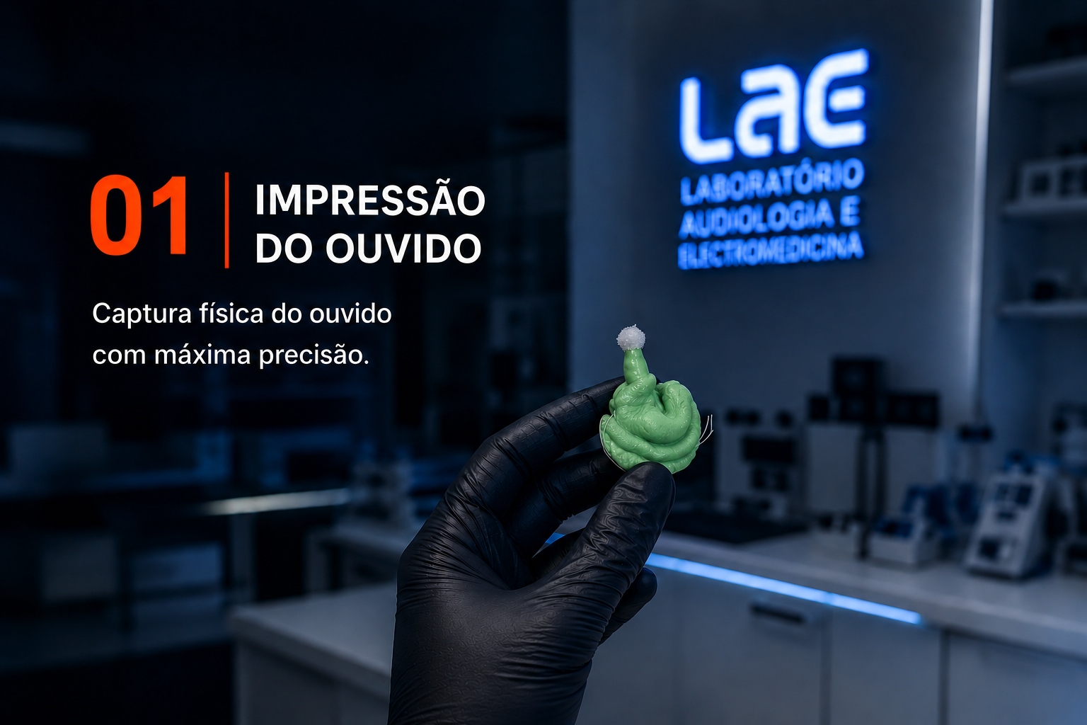 Impressão do ouvido — processo de produção LAE